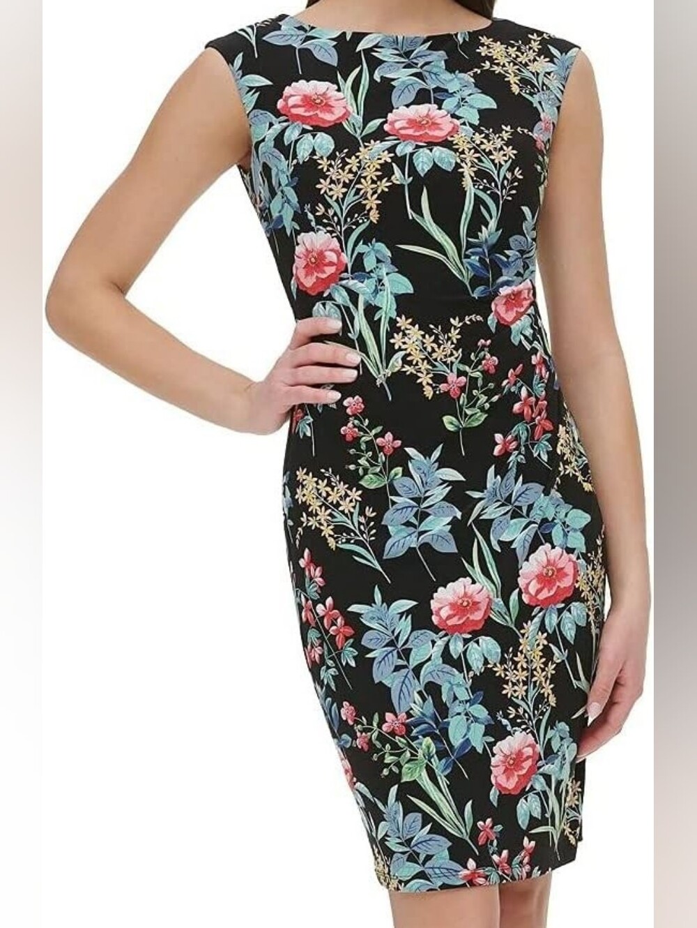 Stretch jersey shift minidress pull-on Tommy Hilfiger Tropical Floral sz: 8 NEW!